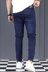 Street Style Turbo Ankle Fit Jeans In Dark Navy